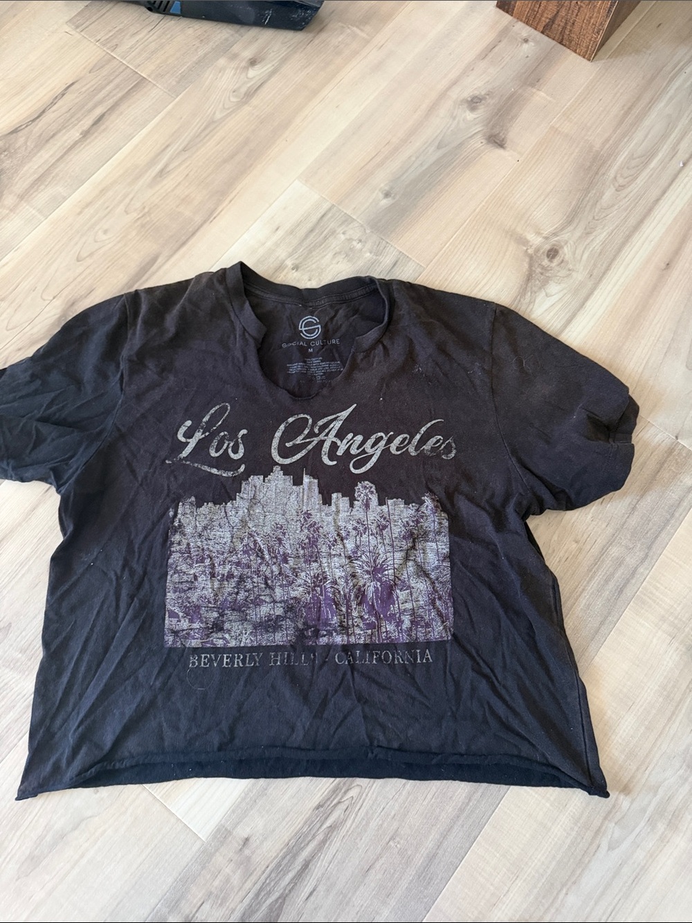 size medium social culture black Los Angeles graphic T-Shirt